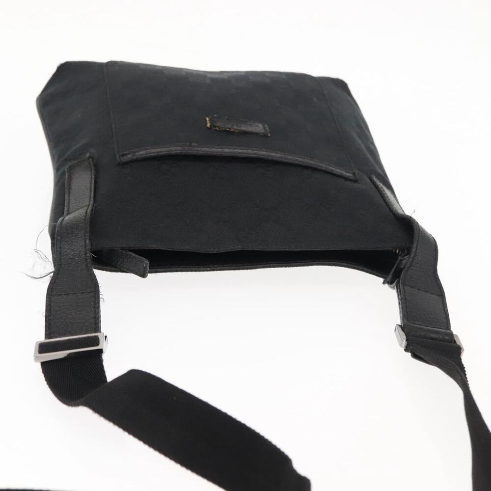 GUCCI GG Canvas Shoulder Bag Black Silver - Picture 6 of 13